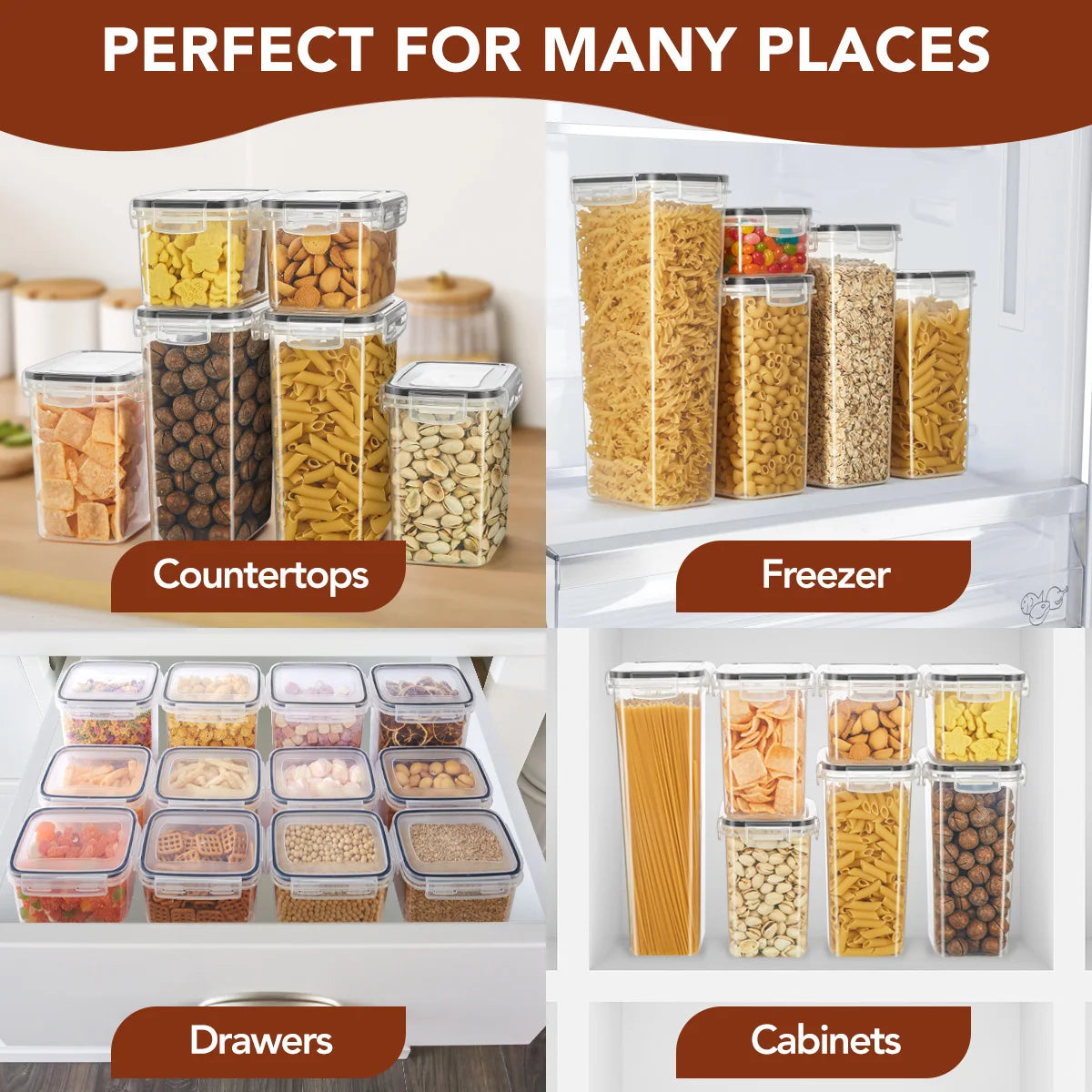 Airtight Food Storage Containers – 10-Piece Set with Labels