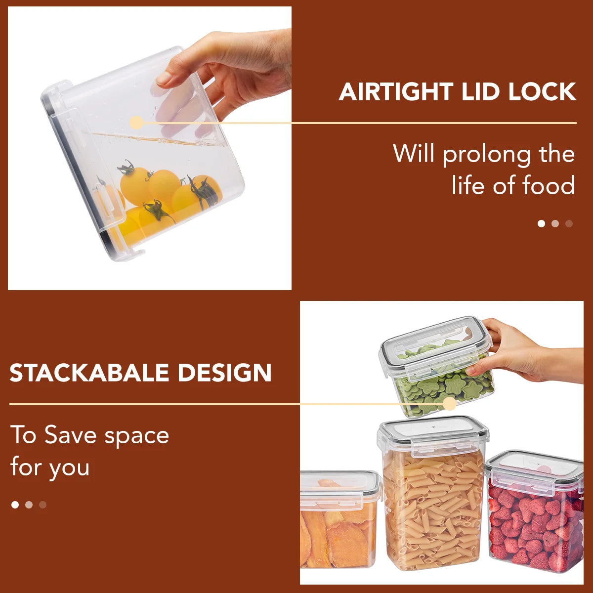 Airtight Food Storage Containers – 10-Piece Set with Labels