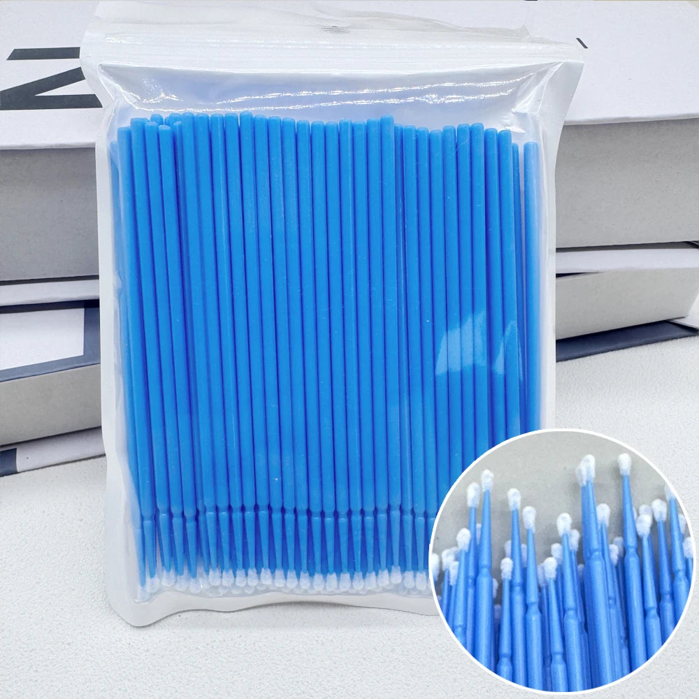 Crystal Micro Brushes (100 Pcs) – Lash Extension Cleaning Swabs