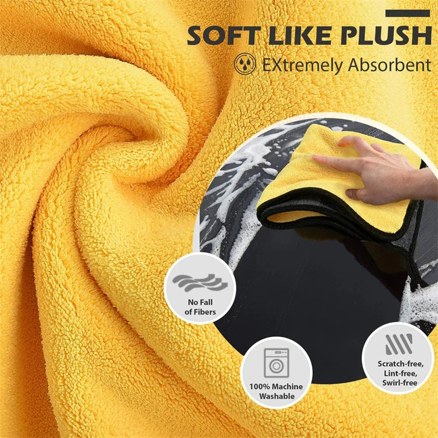 Plush Microfiber Wash Cloth – Lint-Free Car Drying Towel