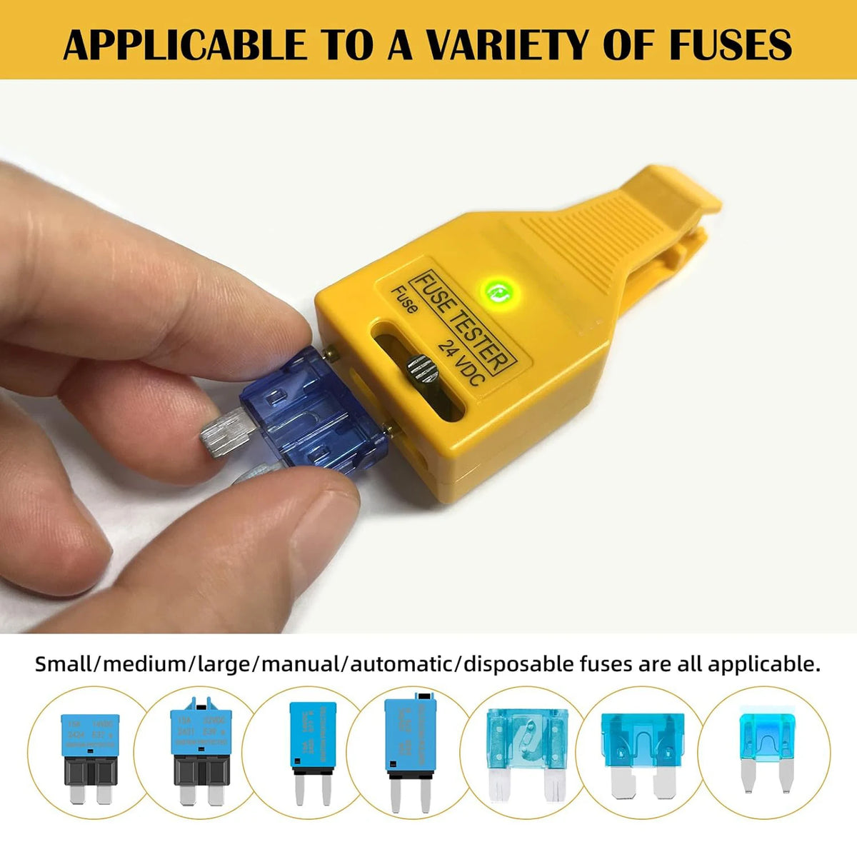 Automotive Fuse Tester & Puller – 24VDC, Fits MAX/ATC/ATM Fuses