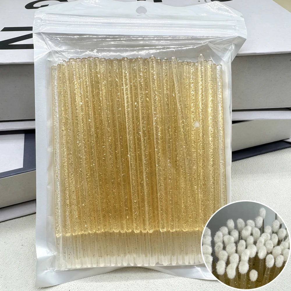 Crystal Micro Brushes (100 Pcs) – Lash Extension Cleaning Swabs
