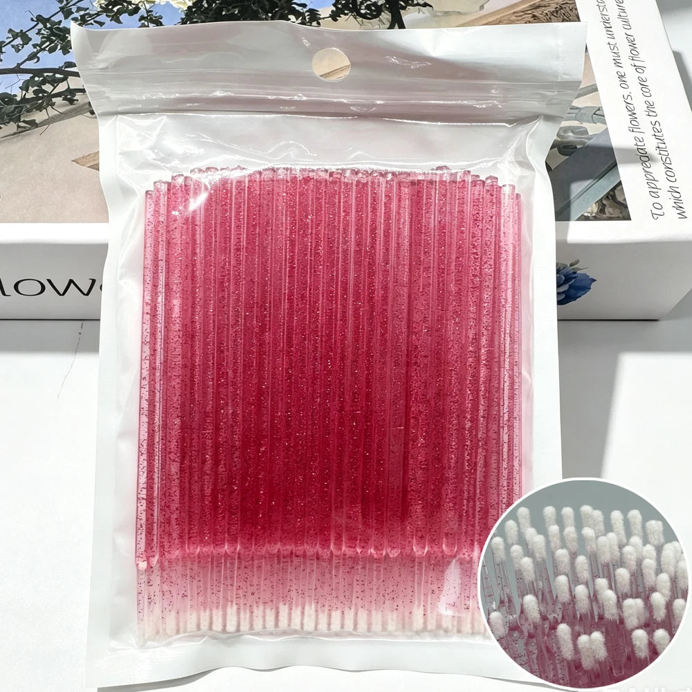 Crystal Micro Brushes (100 Pcs) – Lash Extension Cleaning Swabs