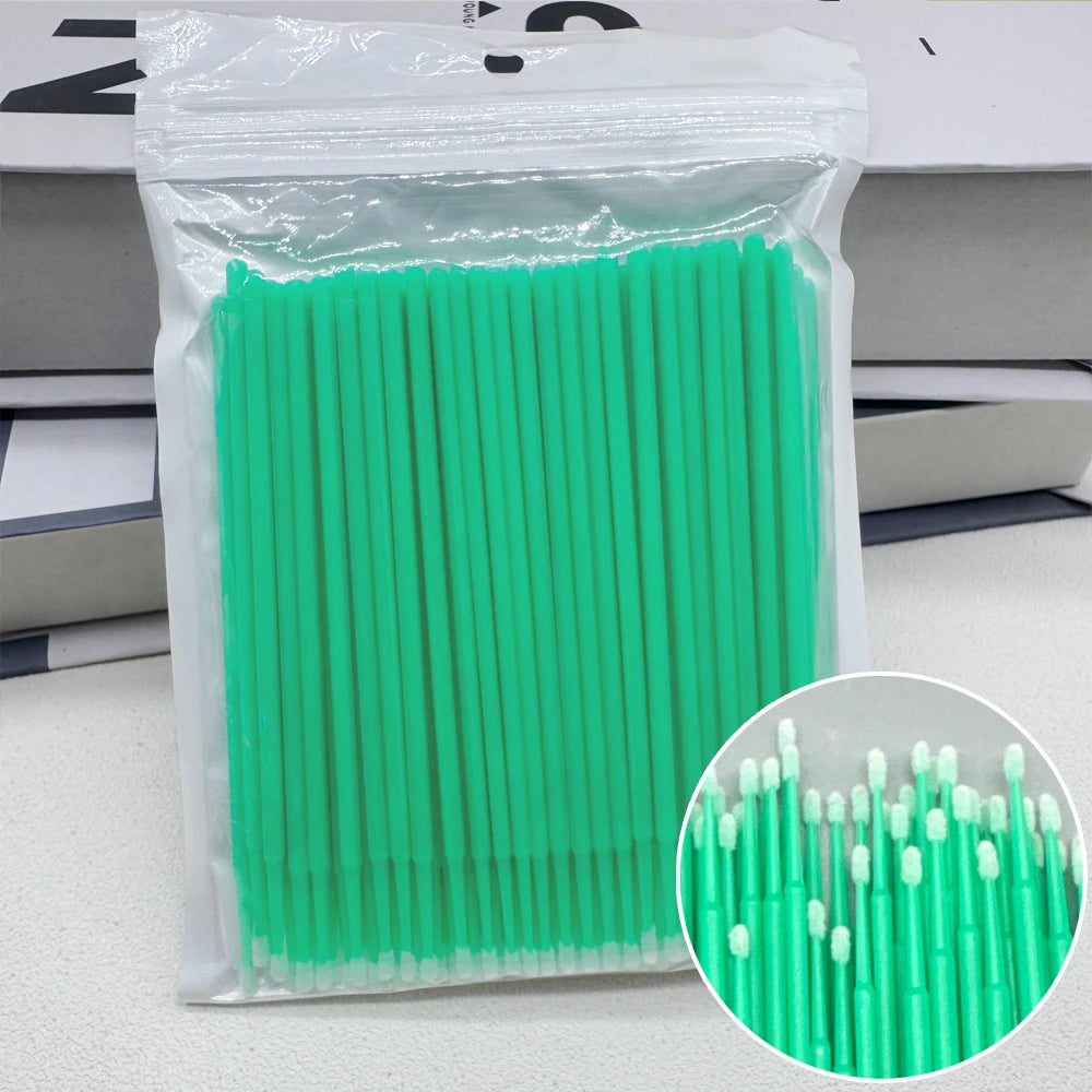Crystal Micro Brushes (100 Pcs) – Lash Extension Cleaning Swabs