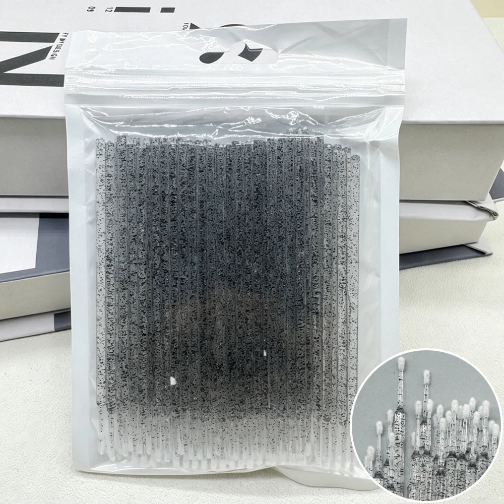 Crystal Micro Brushes (100 Pcs) – Lash Extension Cleaning Swabs