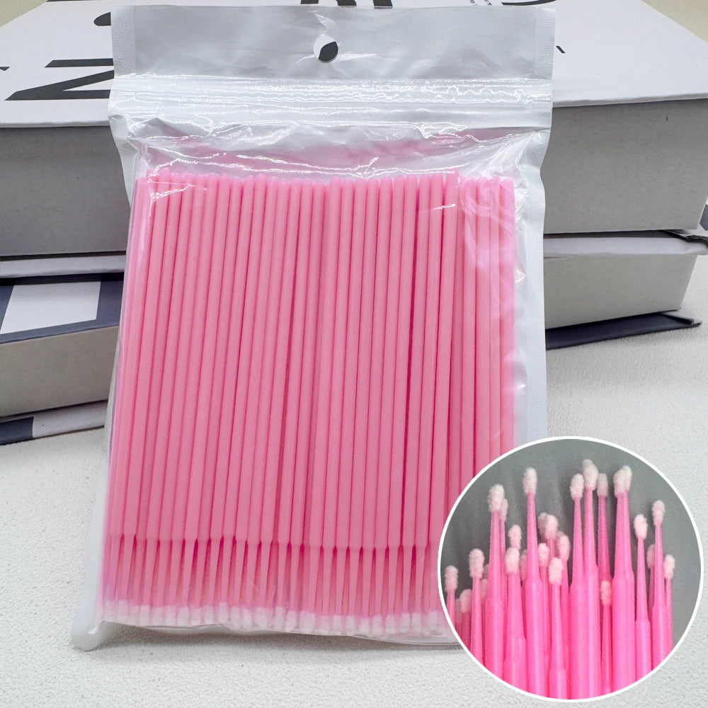 Crystal Micro Brushes (100 Pcs) – Lash Extension Cleaning Swabs