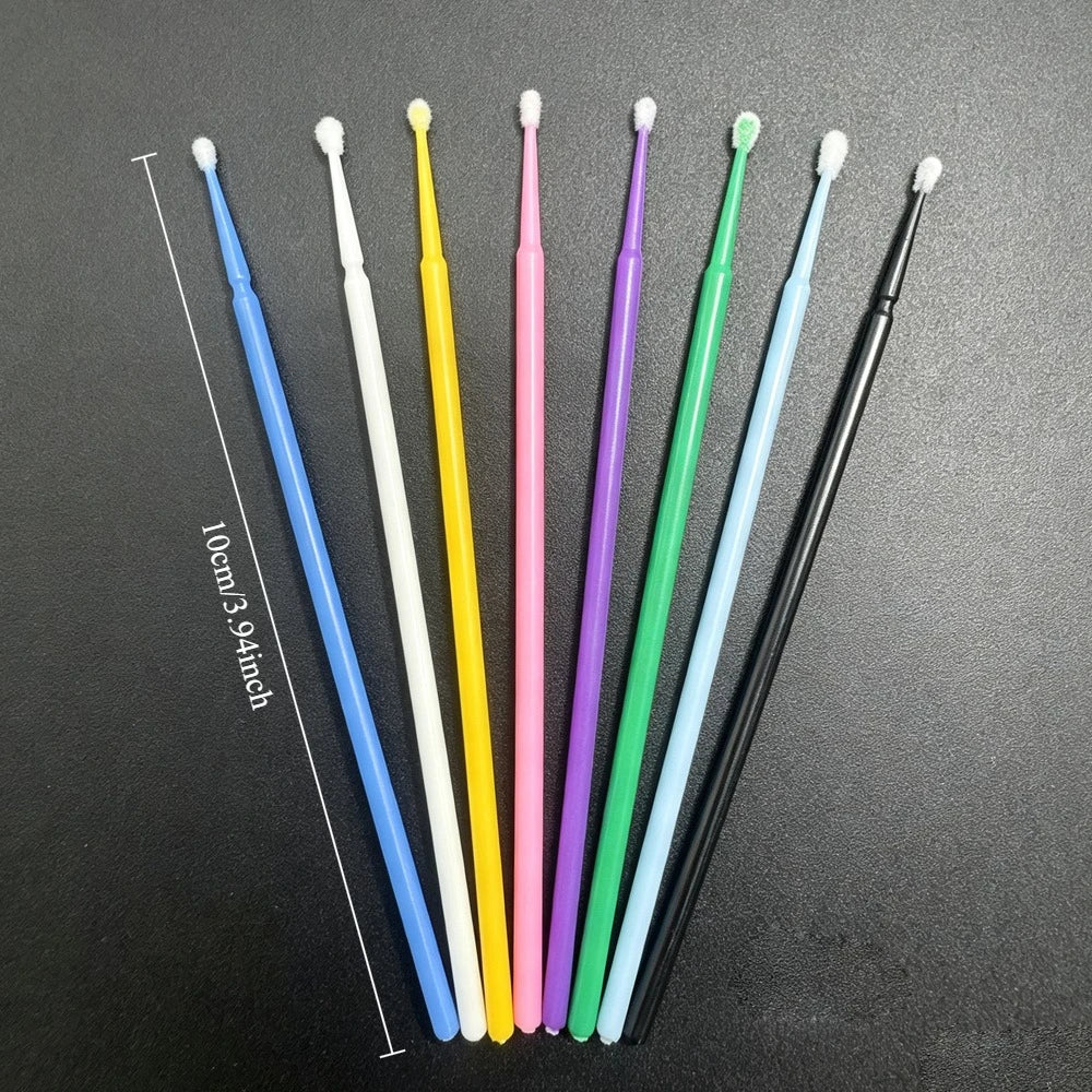 Crystal Micro Brushes (100 Pcs) – Lash Extension Cleaning Swabs