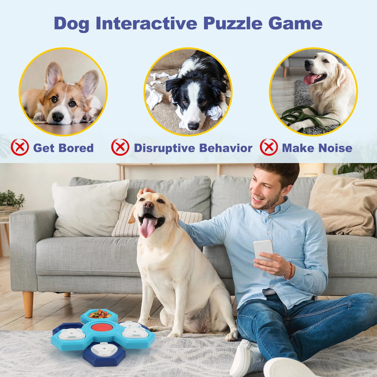 Interactive Pet Treat Puzzle – Slow Feeder Enrichment Toy for Cats & Dogs