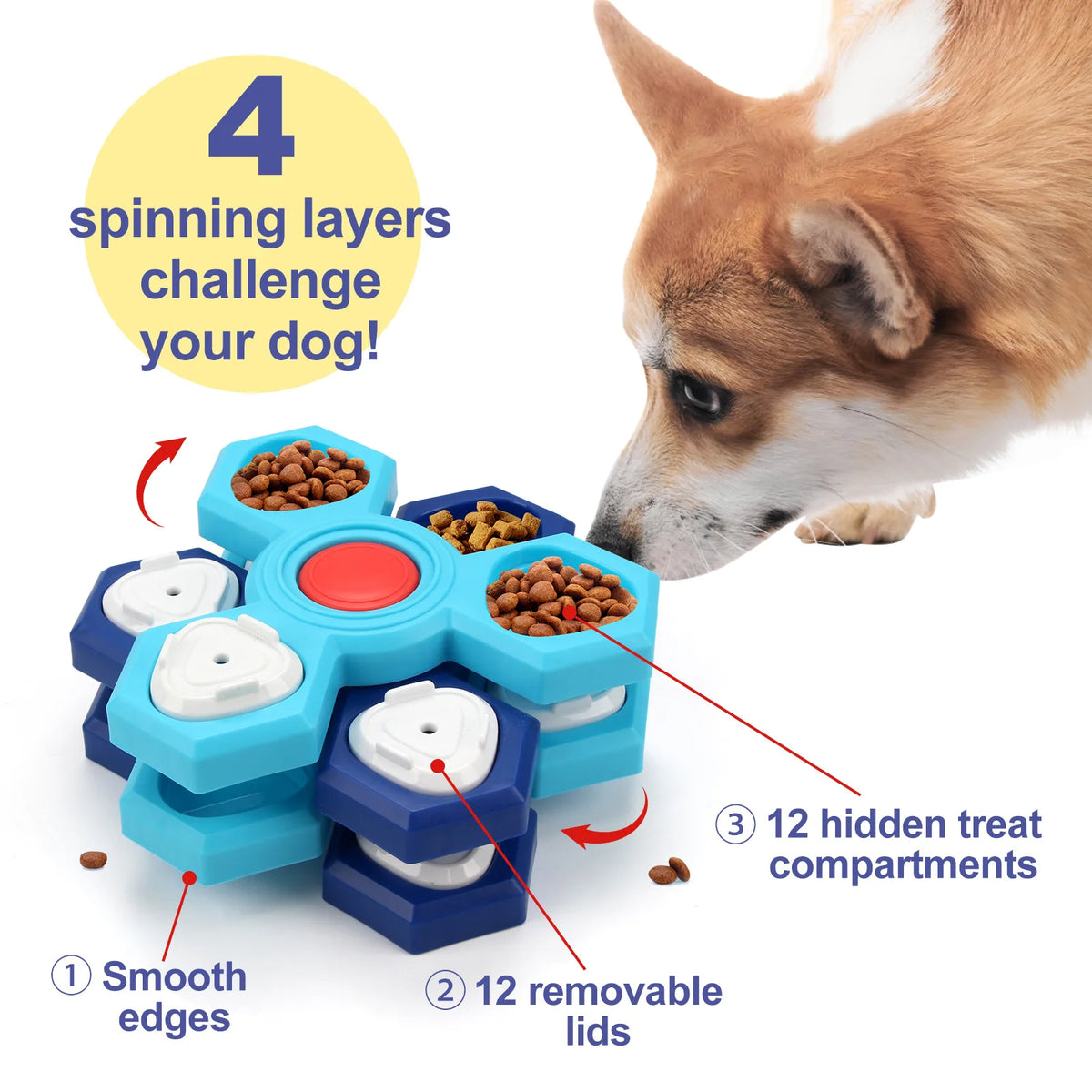 Interactive Pet Treat Puzzle – Slow Feeder Enrichment Toy for Cats & Dogs