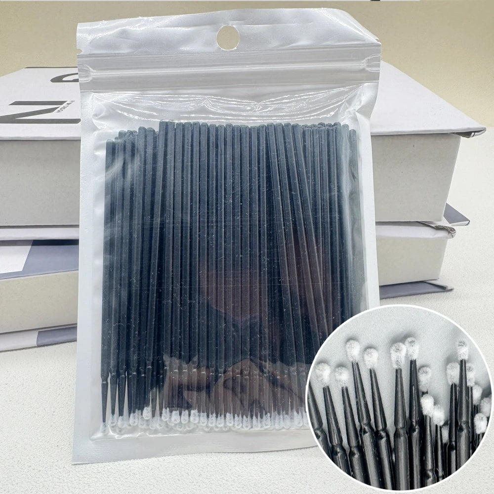 Crystal Micro Brushes (100 Pcs) – Lash Extension Cleaning Swabs