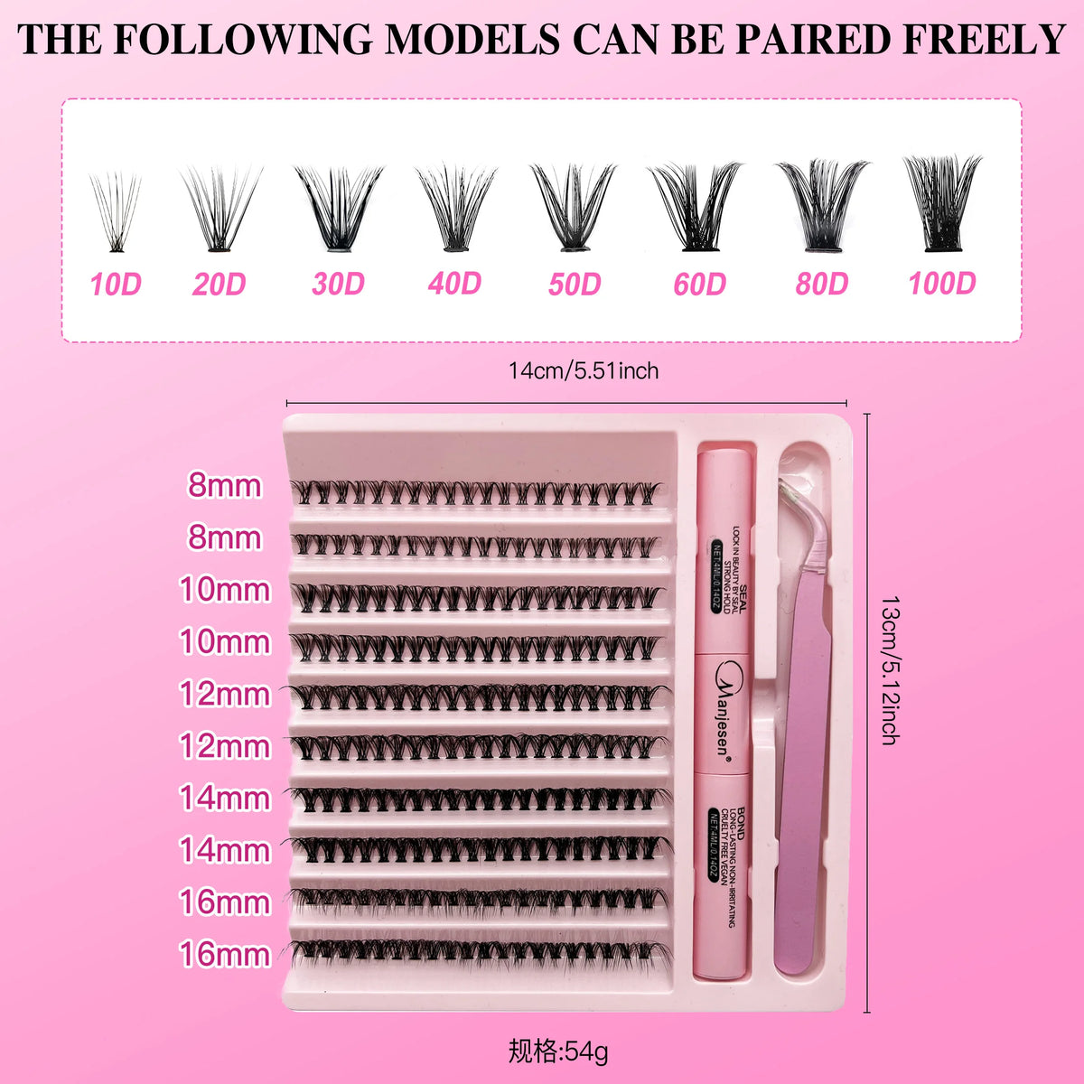 LASHVNNA DIY Lash Cluster Kit – Waterproof Bond & Seal, Tweezers Included