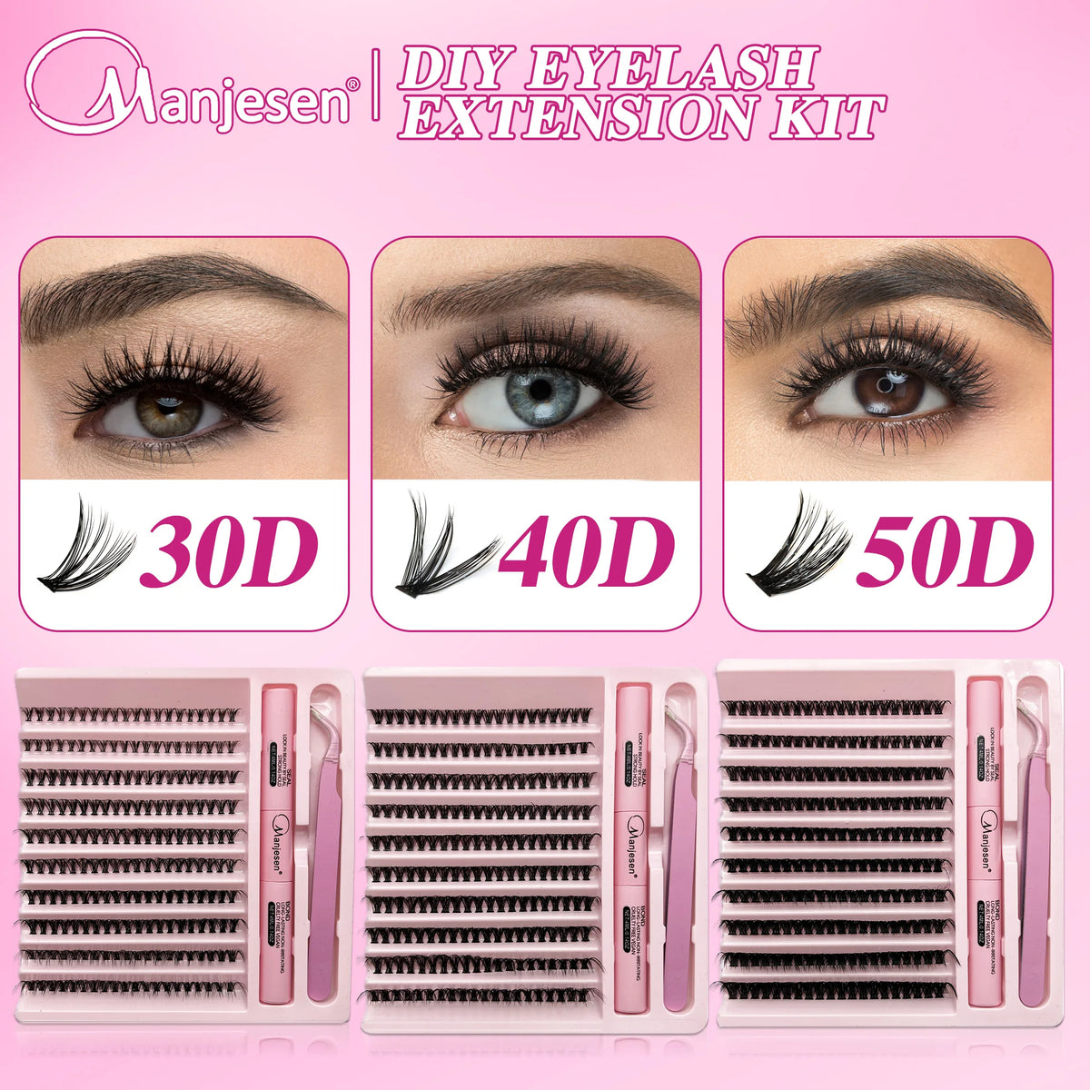 LASHVNNA DIY Lash Cluster Kit – Waterproof Bond & Seal, Tweezers Included