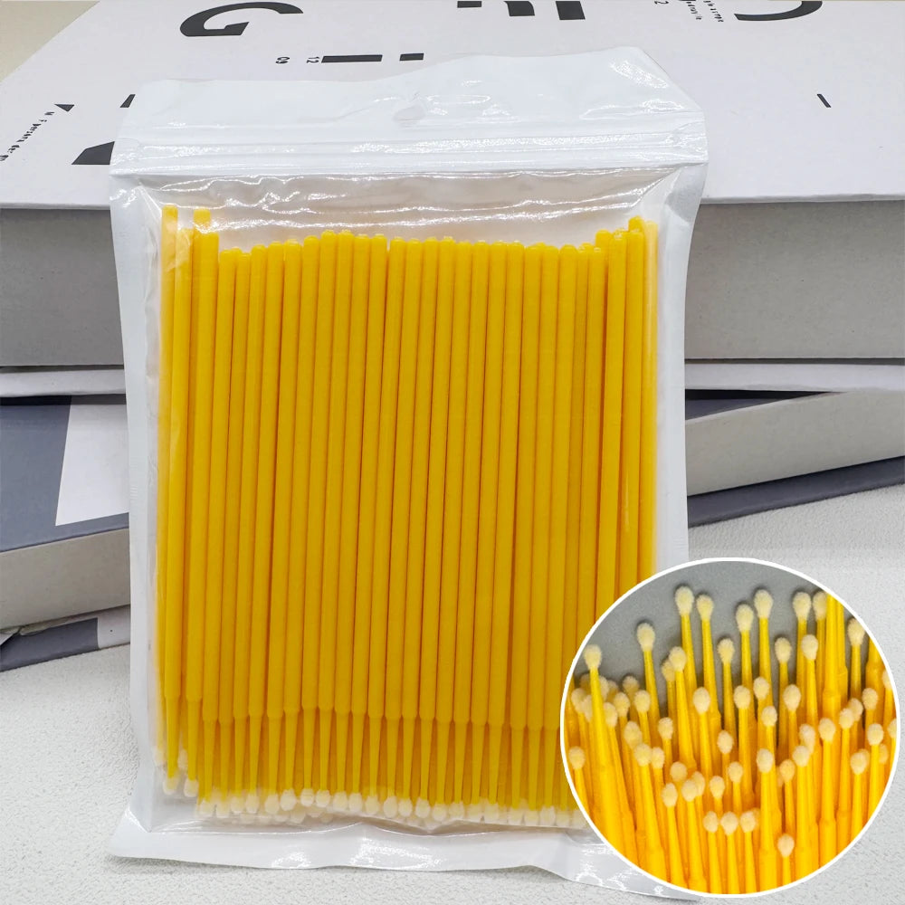 Crystal Micro Brushes (100 Pcs) – Lash Extension Cleaning Swabs