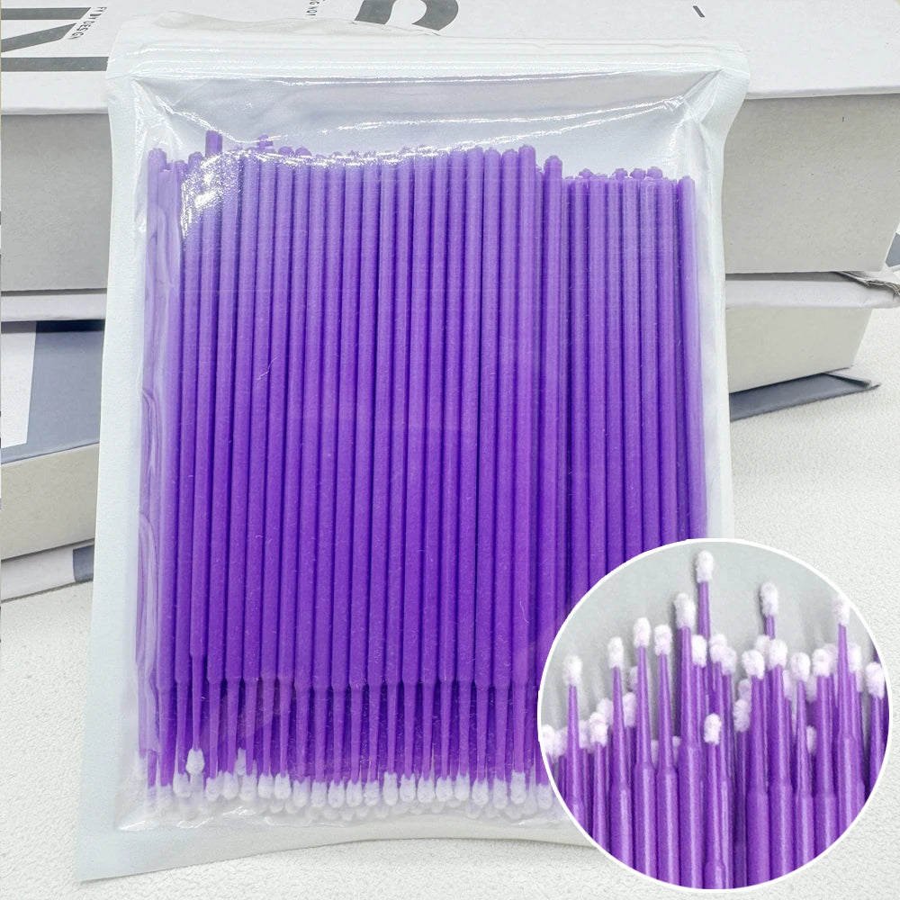 Crystal Micro Brushes (100 Pcs) – Lash Extension Cleaning Swabs